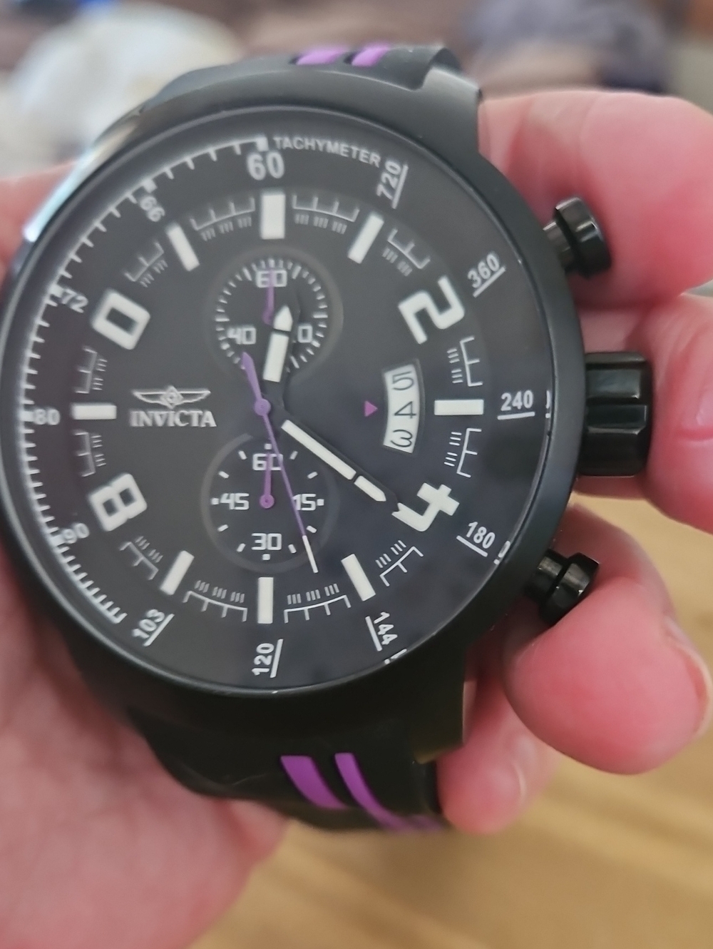 Invicta S1 Rally Black and Silver Chronograph Back Case
